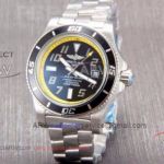 Perfect Replica Breitling Superocean 43MM watch Stainless Steel Yellow Inner